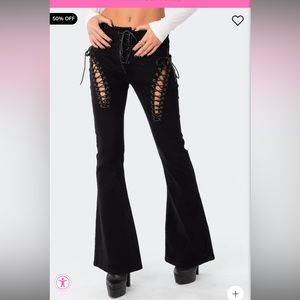 Edikted Lace-up Flare Jeans BRAND NEW